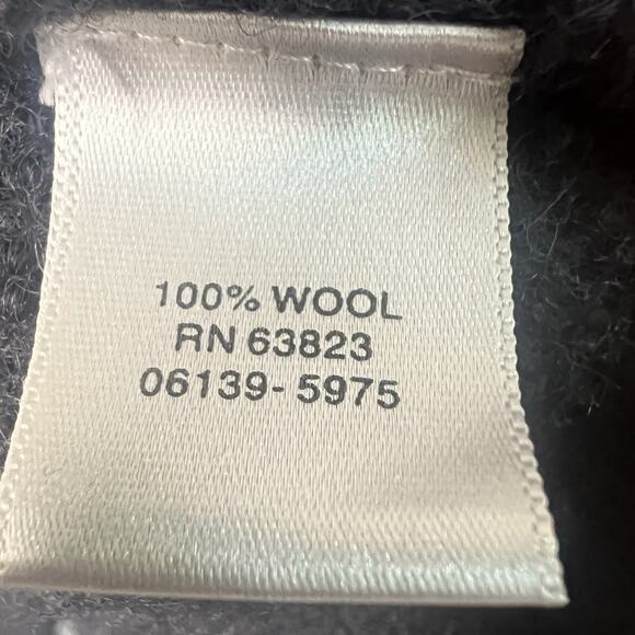 Vintage Christopher & Banks Women 100% Wool Cardigan Full Zip Sz L Black Japan - Picture 8 of 11